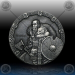 3x 2oz NIUE $2 Dollars 2015 "VIKINGS - Odin, King Cnut, Ragnar" Antique finish